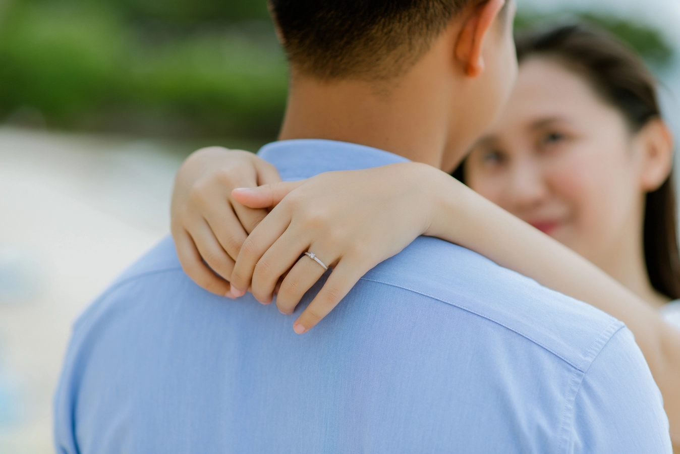 Engagement photo of the bride and groom